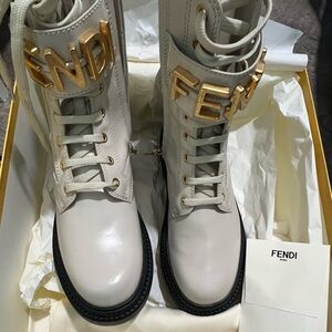 Brand new never used Fendi Biker Logo Boots size 8.